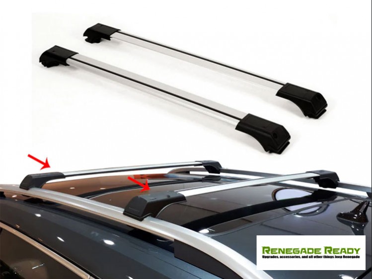 Jeep Renegade Roof Rack Cross Bars Silver OMAC Fly Bar